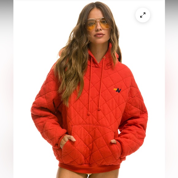 Aviator Nation Quilted Relaxed Pullover Hoodie - Picture 1 of 3